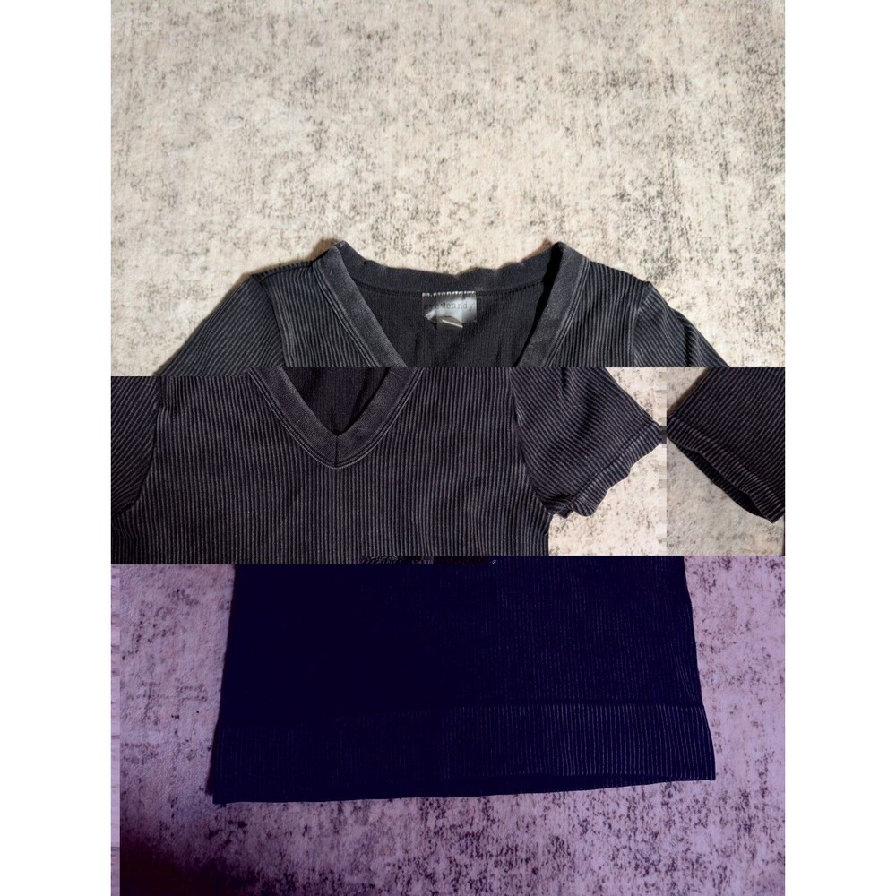 Women's Eye Candy Plus Size L/XL Black Ribbed Stretch Seamless Crop Top